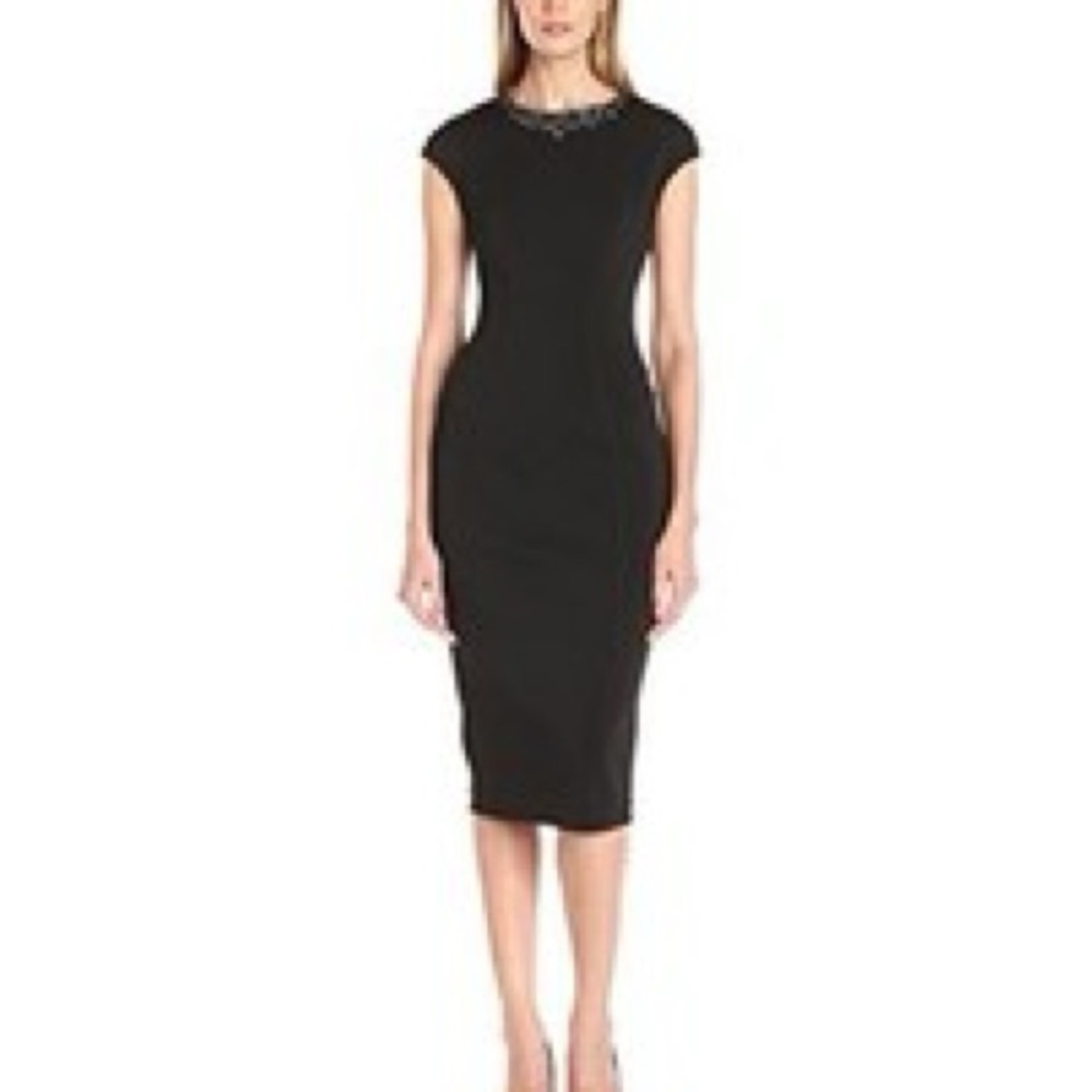 Ted Baker Elegant Black Cap Sleeve Dress size 0 - Picture 1 of 5